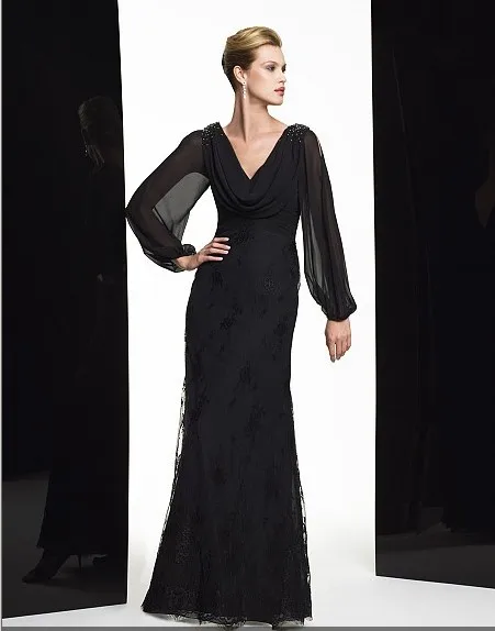 La reducere! 2018 nou design vestidos de festa dantela neagra cu maneca lunga de seara elegante formale mama de rochii de mireasa < Nunta rochie de petrecere \ Dencaltat.ro